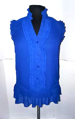 Mine Top Women Shirt Button Up Blue Size M • $10