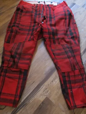 Vtg Lace Up Leg Merrill Woollen Mills Buffalo Plaid Hunting Pants Mens 36 X34  • $39.99