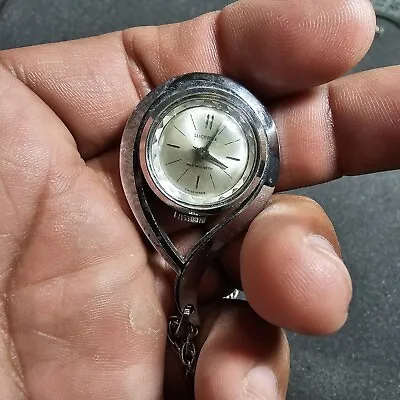 Vintage LUCERNE Swiss Made Antimagnetic Watch Pendant Wind Up Silver Tone Workin • $29