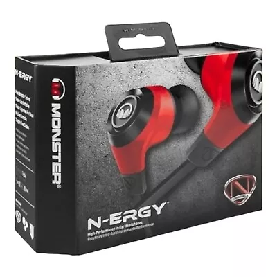 Monster N Credible N-ERGY High Performance In-Ear Headphones New Cherry Red • $21.54