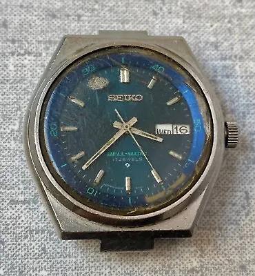 Seiko 4006-6081 Automatic Watch BellMatic Vintage Men Blue Dial 17 Jewels 4006A • $80