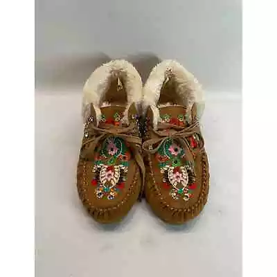 Montana West Embroidered Moccasins Size 6 Lace Up Ankle  • $25