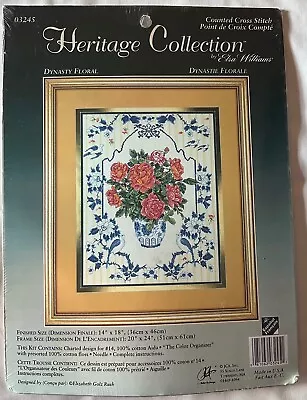 Heritage Collection By Elsa Williams Counted Cross Stitch Kit Dynasty Floral • $32.49