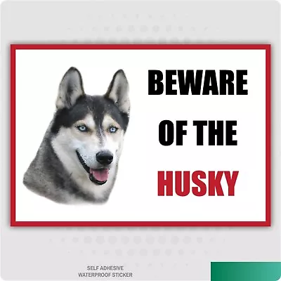 £2.54 • Buy Funny Beware Of The HUSKY Dog Vinyl Car Van Decal Sticker Pet Lover 