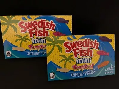 Swedish Fish Mini TROPICAL Flavor Candy Theater Boxes {LOT OF 2 BOXES} • $9.95