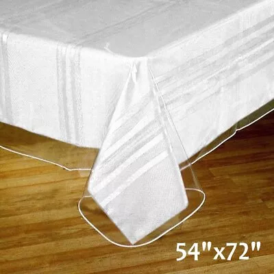 Clear Plastic Vinyl 54x72  TABLECLOTH Protector Table Cover Wedding Party SALE • $8.46