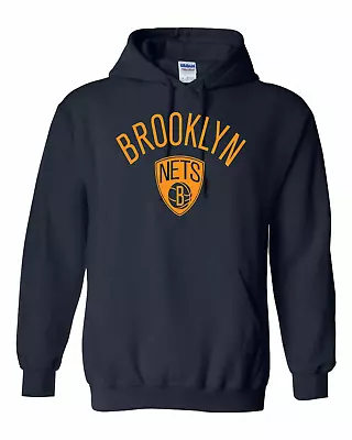 Brooklyn Nets Old Skool Logo Hoodie - All Design Colors + Sizes S-5XL • $31.99
