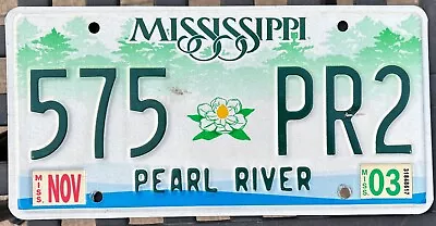 2003 Mississippi Pearl River County License Plate # 575-PR2 — Expired • $8.99