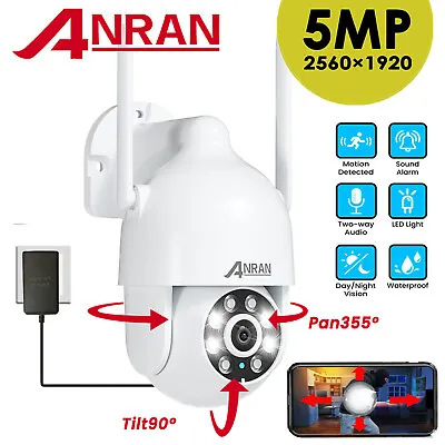 ANRAN 5MP Wireless IP Security Camera Outdoor Home WiFi Smart PTZ Camera IR CCTV • £42.99