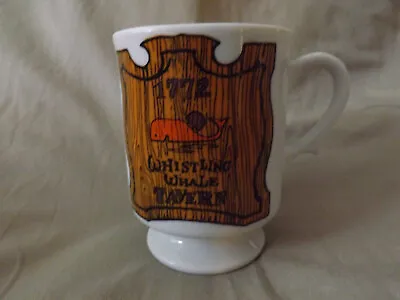 Vintage Pedestal Mustache Cup Royal Crown Whistling Whale Tavern Boston Harbor • $4.99