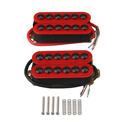 Electric Guitar Open Coil Red Humbucker Pickup Neck Bridge Set Ceramic Magnet ST • $17.99