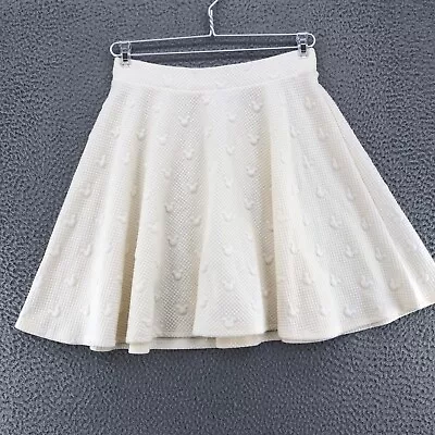 Disney Skirt Women S Ivory Quilted Hidden Mickey Mouse Mini Skater Lauren Conrad • $18.99