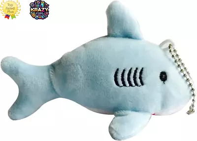 Adorable 12cm Shark Plush Keychain - Perfect For Decorating Bags And Keys In Blu • $10