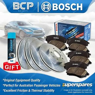 $260.19 • Buy Front + Rear Disc Rotors Bosch Brake Pads For Holden Commodore VT VU VX VY VZ