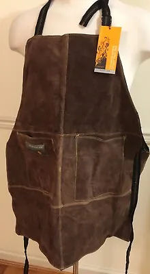 NWT Outset Leather BBQ Grill Apron Brown Adjustable Neck Strap • $35