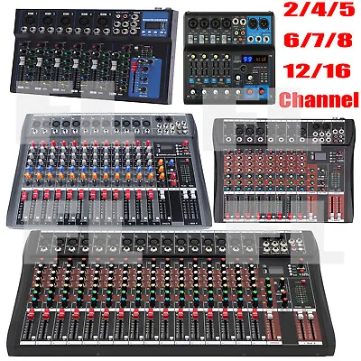 2/4/5/6-16 Channel Mixing Console Sound USB Bluetooth Live Studio Audio Mixer • $68