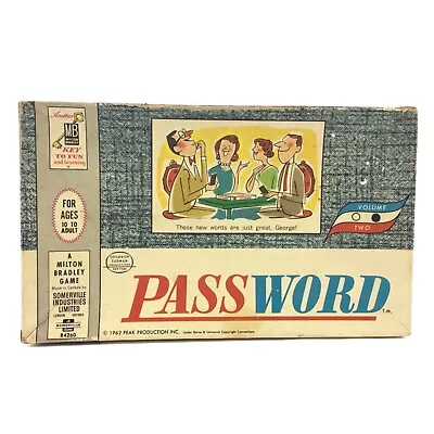 VTG 1962 PASSWORD Game Vol. Two Milton Bradley #4260 RARE Made Canada COMPLETE • $17.99