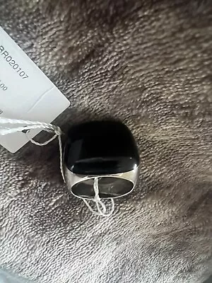 BNIB Genuine Authentic Calvin Klein Black Silver Square Onyx Ring L 6 UK M • £15