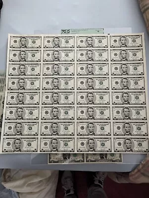2006 5 Dollar Bills  Sheet Of 32 Federal Reserve Notes Uncirculated MUST SEE!! • $450