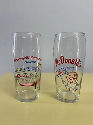 Set Of 2 1995 McDonald's Libbey Classic Retro 50's Glasses Speedee • $18