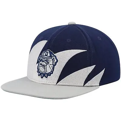 Men's Mitchell & Ness Gray/Navy Georgetown Hoyas Sharktooth Snapback Hat • $28.49