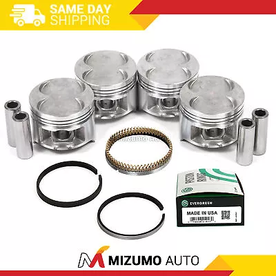 Pistons W/ Rings Fit 88-95 Honda Civic Del Sol CRX 1.5 D15B1 D15B2 D15B7 • $84.95