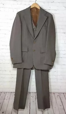 VTG Levi's Panatela Men's 3 Pc Suit Brown 40L 70s 80s Excellent Cond 32x32 Pants • $225