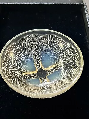 RARE VINTAGE R LALIQUE CRYSTAL BOWL COQUILLES SHELLS No 3204 OPALESCENT  SMALL • $285