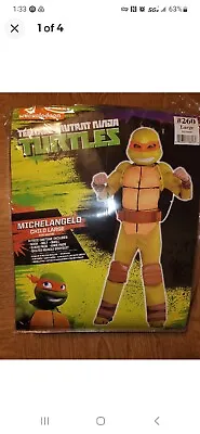 Child Large 12-14 Teenage Mutant Ninja Turtles Michelangelo 8-Piece Costume NEW • $24.99