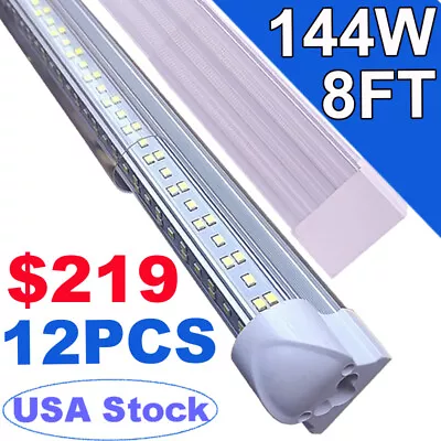 T8 8FT LED Tube Light Bulbs Integrate 8' 4 Row V Shaped LED Shop Light Fixture • $219.99