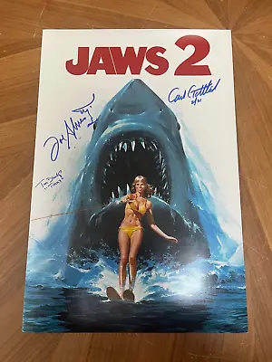 * JAWS 2 * Signed 12x18 Poster * CARL GOTTLIEB JOE ALVES & TOM DUNLOP * 1 • $217.98