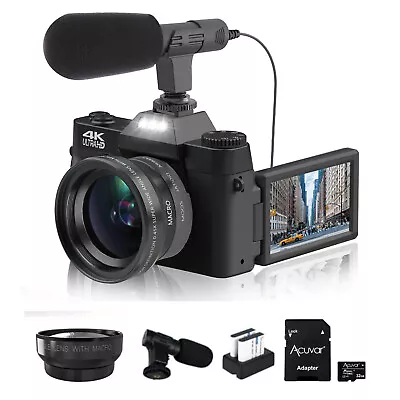 Digital Camera 4K 48MP 16X Anti-Shake Vlogging Camera Wi-Fi W/ Battery 32GB TF • $89.99