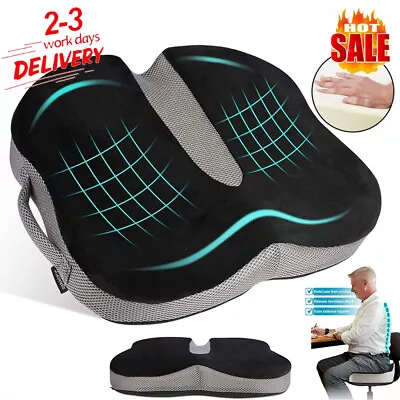 Memory Foam Seat Cushion Car Orthopedic Back Lumbar Tail Bone Coccyx Pain Relief • £21.90