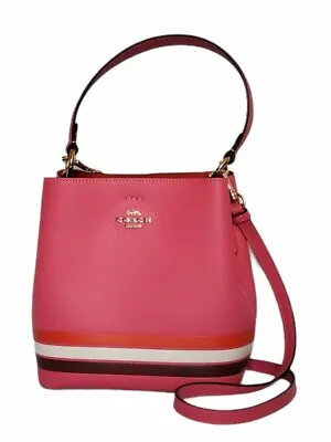 New COACH C4080 Small Town Bucket Bag In Colorblock With Stripe Leather $378 • $160