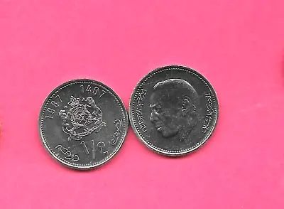 Morocco Y87 1987 1/2 Dirhams Uncirculated-bu Mint-unc Old Coin • $2.20