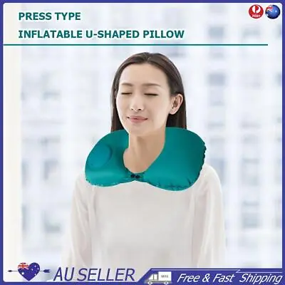$11.19 • Buy U Shape Travel Pillow Air Inflatable Airplane Neck Cushion (Peafowl Green)