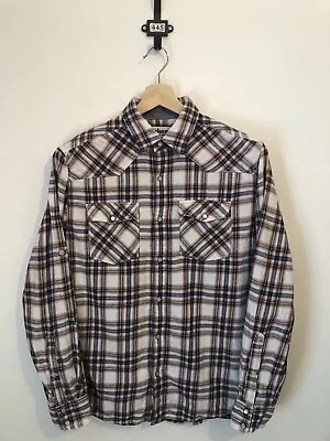 Vintage Urban Pipeline Plaid Flannel Western Shirt Size S Long 3/4 Sleeves 014 • £7