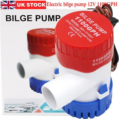  Electric 1100GPH 12V Marine Bilge Pump Submersible Water Pump For Yacht Boat UK • £9.99