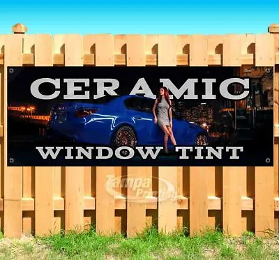 CERAMIC WINDOW TINT Advertising Vinyl Banner Flag Sign Many Sizes • $23.39