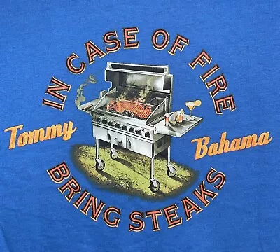 Tommy Bahama In Case Of Fire Bring Steaks Turkish Blue Graphic T-Shirt 3XLB NWT • $39.99