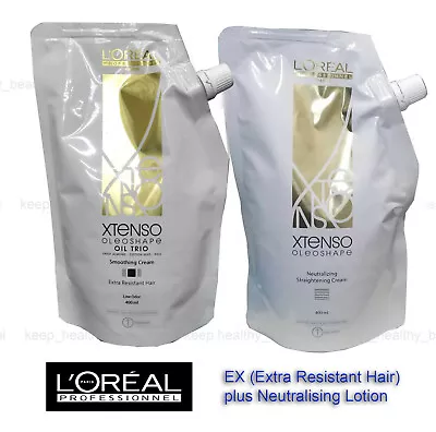 L'Oreal X-tenso Xtenso Hair Straightener 400ml + Neutralising Lotion 400ml EX • $44.90