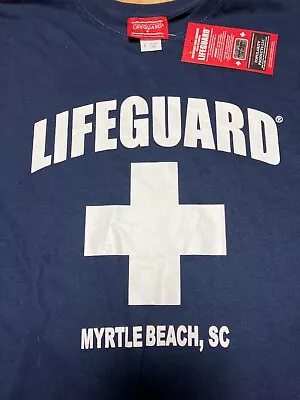 Lifeguard Myrtle Beach T-Shirt Men’s Large Navy Graphic Logo Official • $14.99