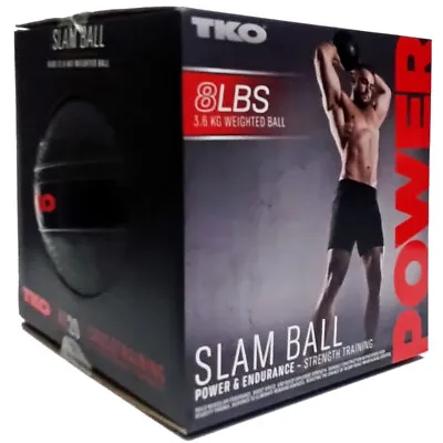 TKO 8LB Textured Rubber Slam Ball - Black - Power And Endurance Training • $36.99