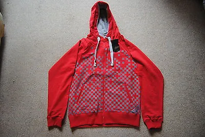 Joystick Junkies Chequered Pixel Red Zip Hoodie Hooded Sweatshirt New Official  • £12.99