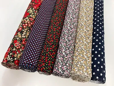 £5.45 • Buy Patterned Needle Cord Fabric Cotton Pincord Floral Corduroy Dungaree Dress