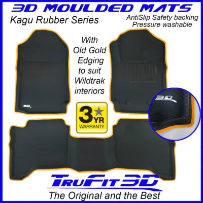 Fit Ford Ranger Wildtrak 2011-2021 Genuine 3D Rubber Floor Mats Custom OG Edge  • $249