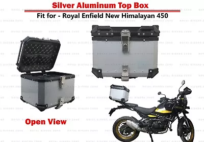Silver  Aluminum Luggage Top Box 45Lt Fit For Royal Enfield Himalayan 450  • $389.59