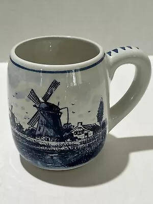 $9.99 • Buy Vintage Delft's Blue Hand Painted Holland Windmill 12oz MUG Coffee Cottagecore