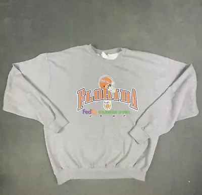 Florida Gators Sweater Mens Extra Large Vintage Gray Orange Bowl Jerzees • $21.69