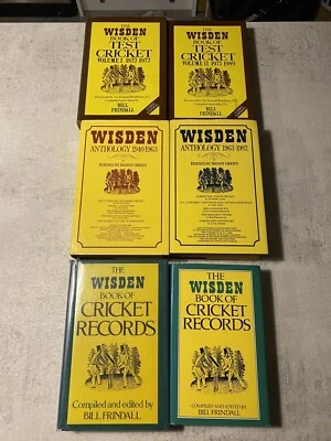 £10 • Buy Wisden Books X 6 VGC Test Cricket Records Wisden Anthology X 2